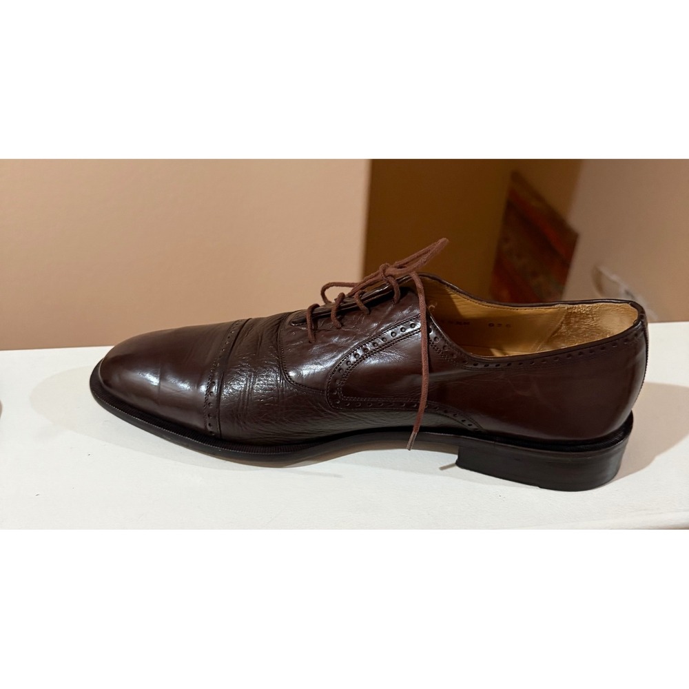 Mezlan Nicola Cap Toe‎ Oxford Brown Leather Dress Shoes Men's 10.5 Made Spain - Picture 8 of 12